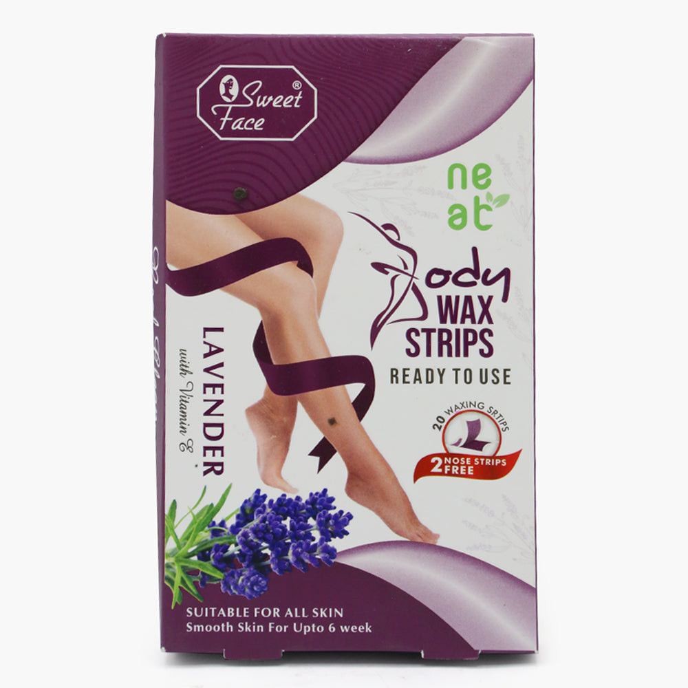 Sweet Face Body Wax Strips Lavender For All Skin, Hair Removal, Sweet Face, Chase Value