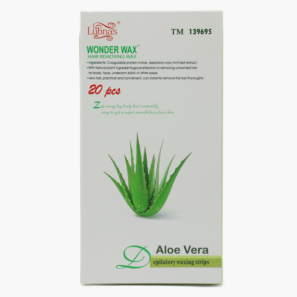 Lubnas Wonder Aloe Vera Depilatory Waxing Strips - 20Pcs, Hair Removal, Lubnas, Chase Value