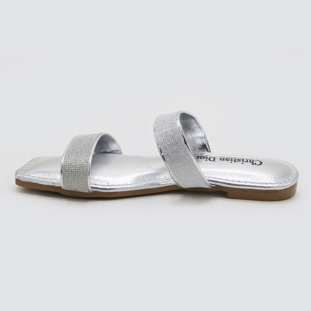 Girls Slipper - Silver, Girls Slippers, Chase Value, Chase Value
