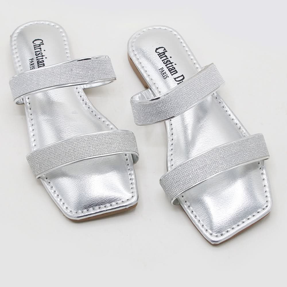 Girls Slipper - Silver, Girls Slippers, Chase Value, Chase Value