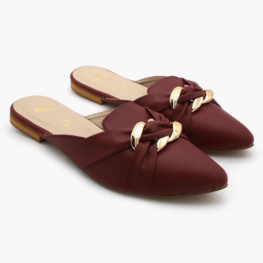 Women's Banto Slipper - Maroon, Women Slippers, Chase Value, Chase Value