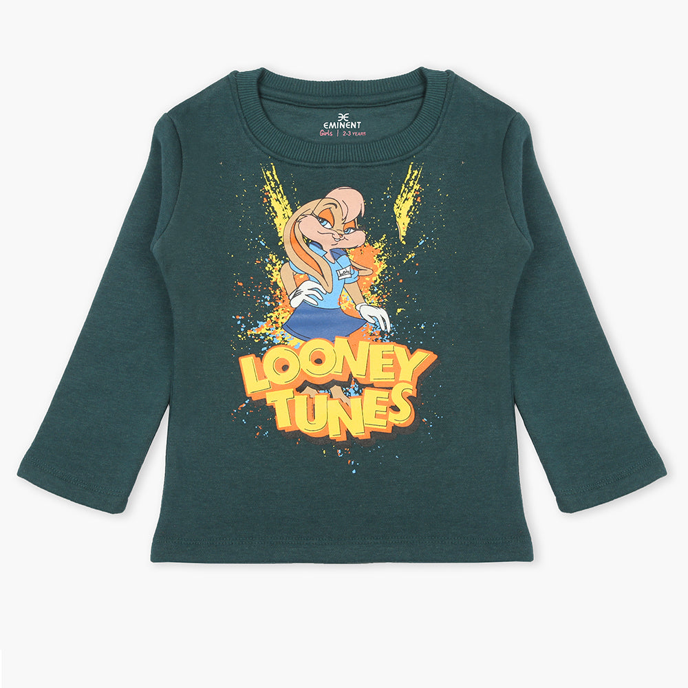 Eminent Girls Full Sleeves T-Shirt - Dark Green, Girls T-Shirts, Eminent, Chase Value