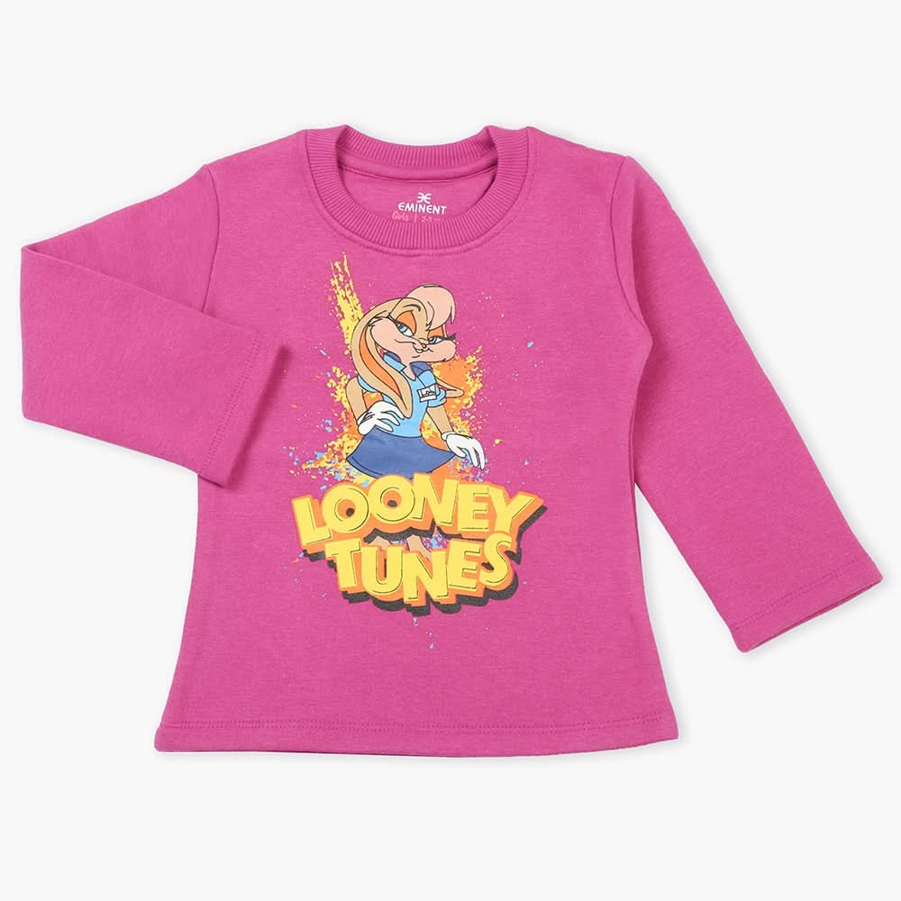 Eminent Girls Full Sleeves T-Shirt - Dark Pink