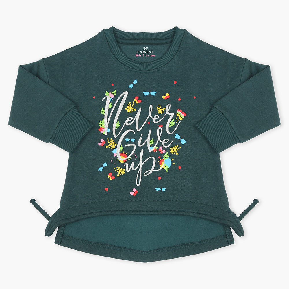 Eminent Girls Full Sleeves T-Shirt - Dark Green, Girls T-Shirts, Eminent, Chase Value