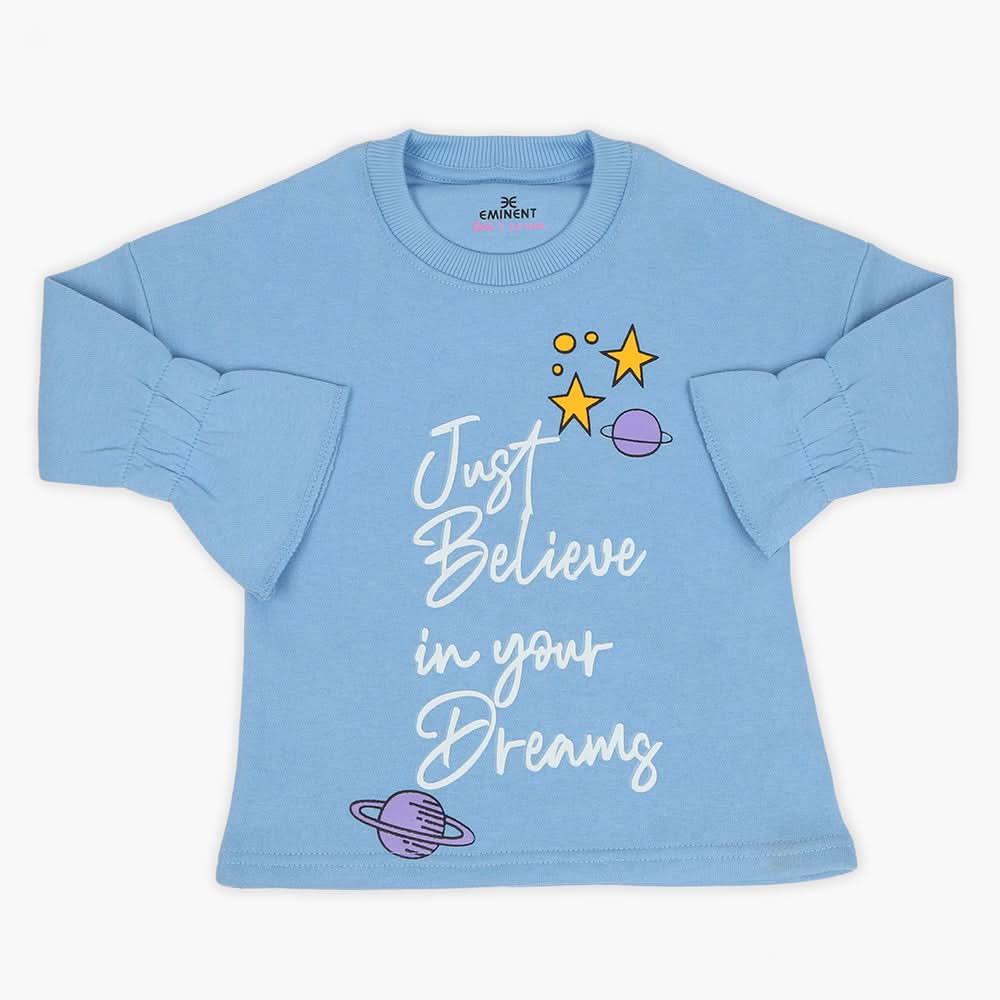Eminent Girls Full Sleeves T-Shirt - Light Blue, Girls T-Shirts, Eminent, Chase Value