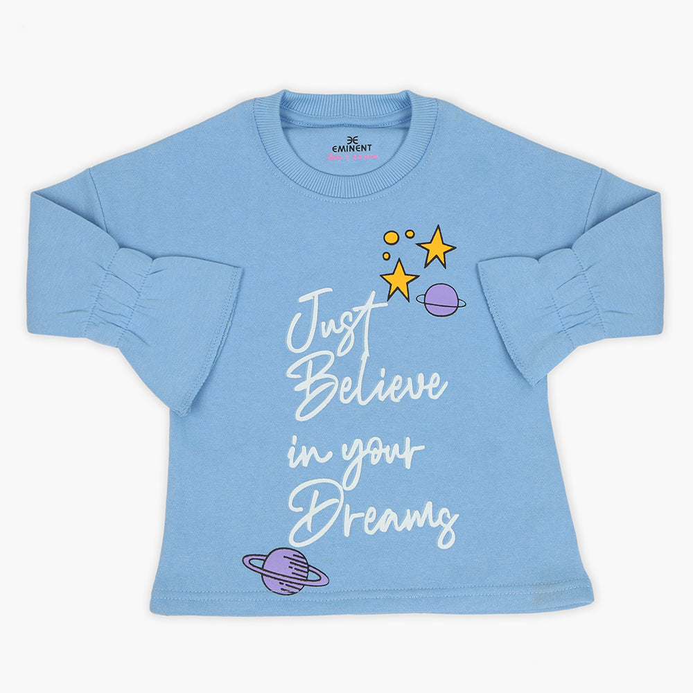 Eminent Girls Full Sleeves T-Shirt - Light Blue, Girls T-Shirts, Eminent, Chase Value