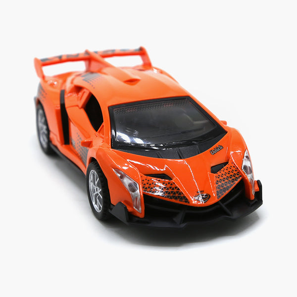 Friction Super Car With light & Sound - Orange, Non-Remote Control, Chase Value, Chase Value