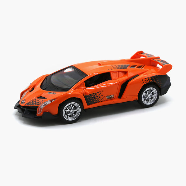 Friction Super Car With light & Sound - Orange, Non-Remote Control, Chase Value, Chase Value