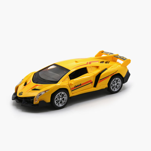 Friction Super Car With light & Sound - Yellow, Non-Remote Control, Chase Value, Chase Value