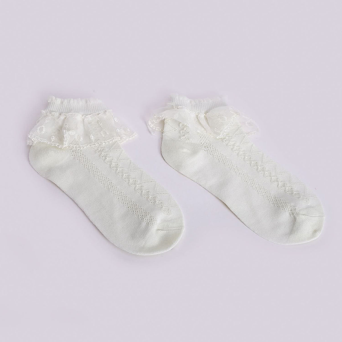 Girls Frill Socks - Cream, Girls Socks, Chase Value, Chase Value