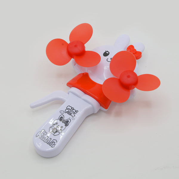 Rabbit Hand Pressed Fan Toy - Red