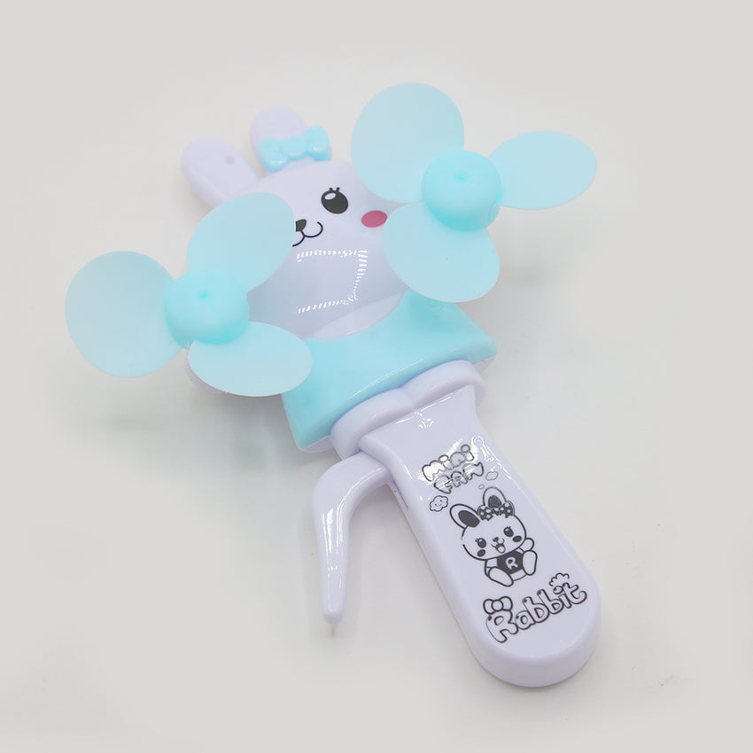 Rabbit Hand Pressed Fan Toy - Cyan, Newborn Rattles & Toys, Chase Value, Chase Value