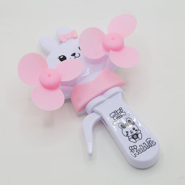 Rabbit Hand Pressed Fan Toy - Pink