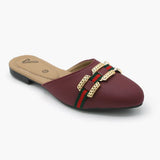 Women's Banto Slipper - Maroon, Women Slippers, Chase Value, Chase Value
