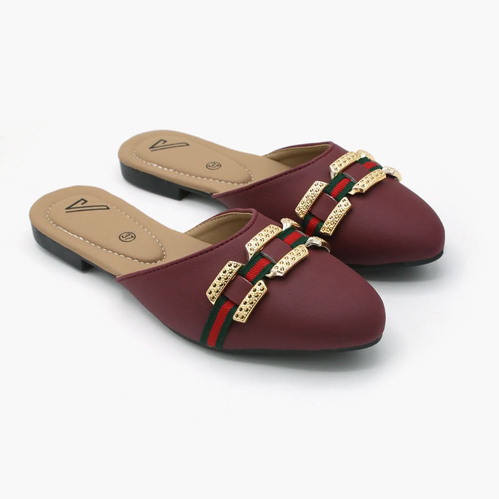 Women's Banto Slipper - Maroon, Women Slippers, Chase Value, Chase Value