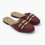 Women's Banto Slipper - Maroon, Women Slippers, Chase Value, Chase Value