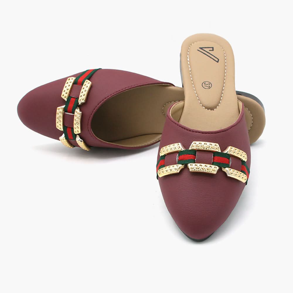 Women's Banto Slipper - Maroon, Women Slippers, Chase Value, Chase Value