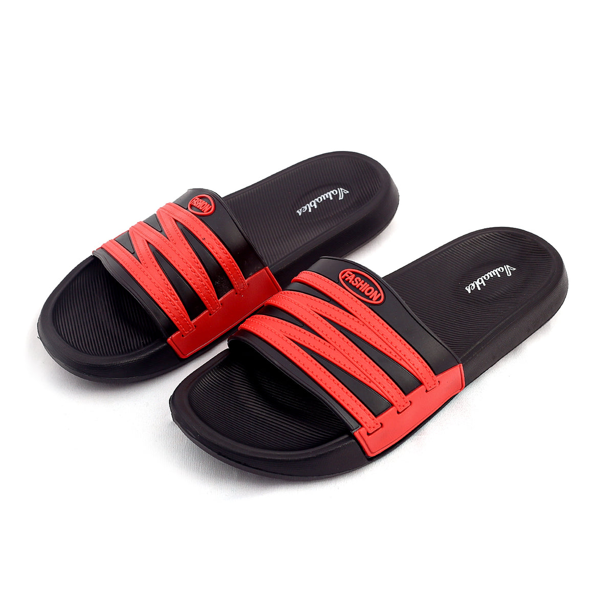 Valuable Open-toe Men's Slider - Black & Red, Men's Slippers, Chase Value, Chase Value