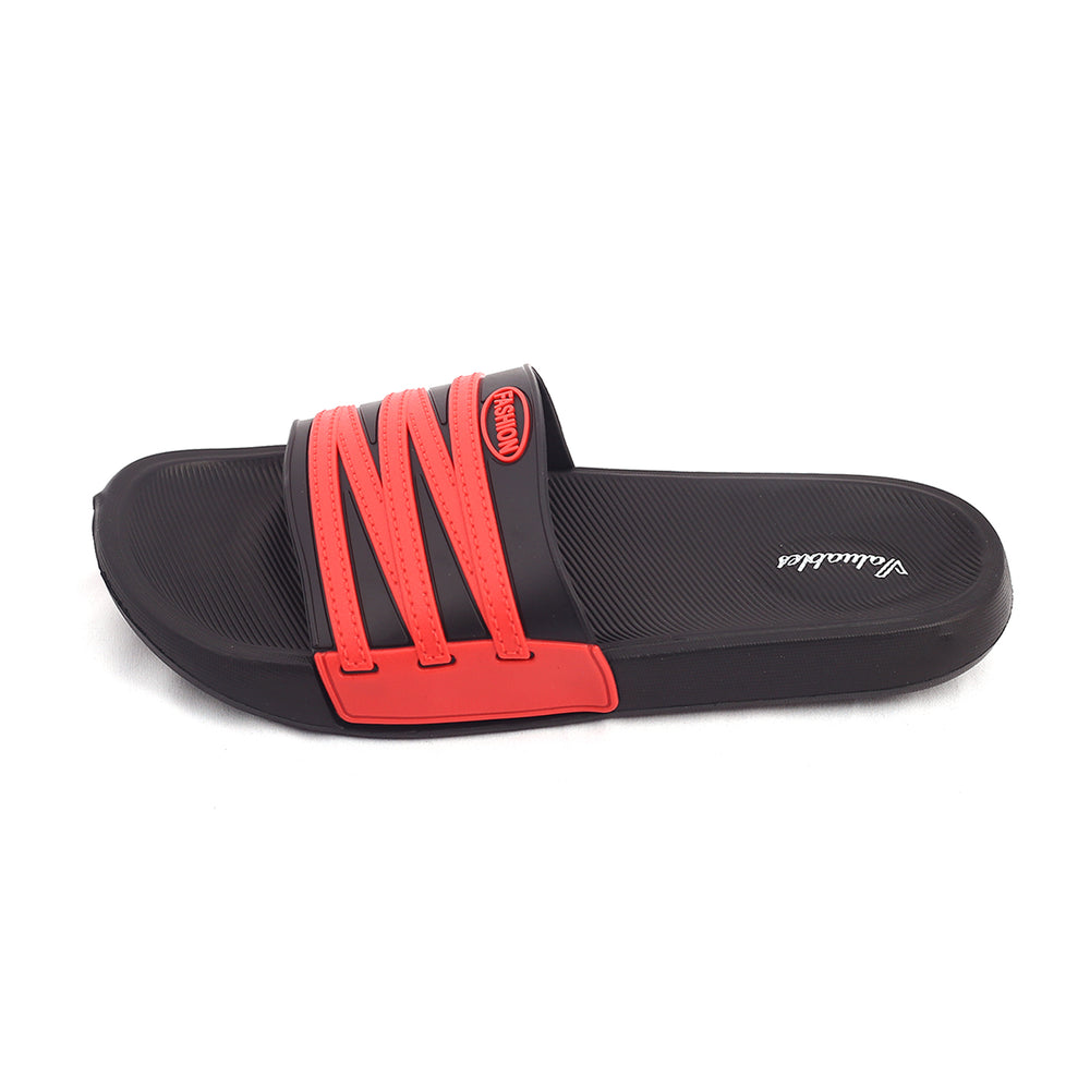 Valuable Open-toe Men's Slider - Black & Red, Men's Slippers, Chase Value, Chase Value