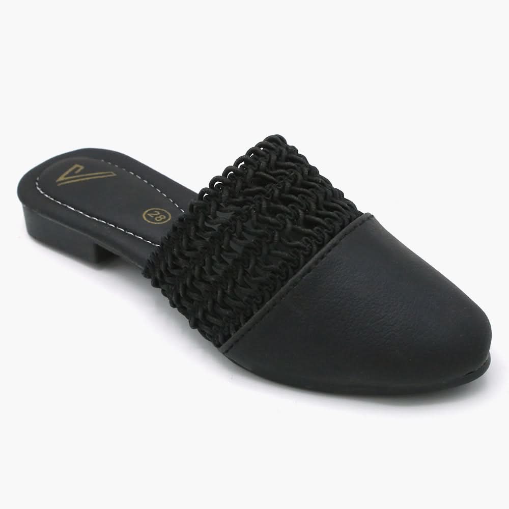 Girls Banto Slipper - Black, Girls Slippers, Chase Value, Chase Value