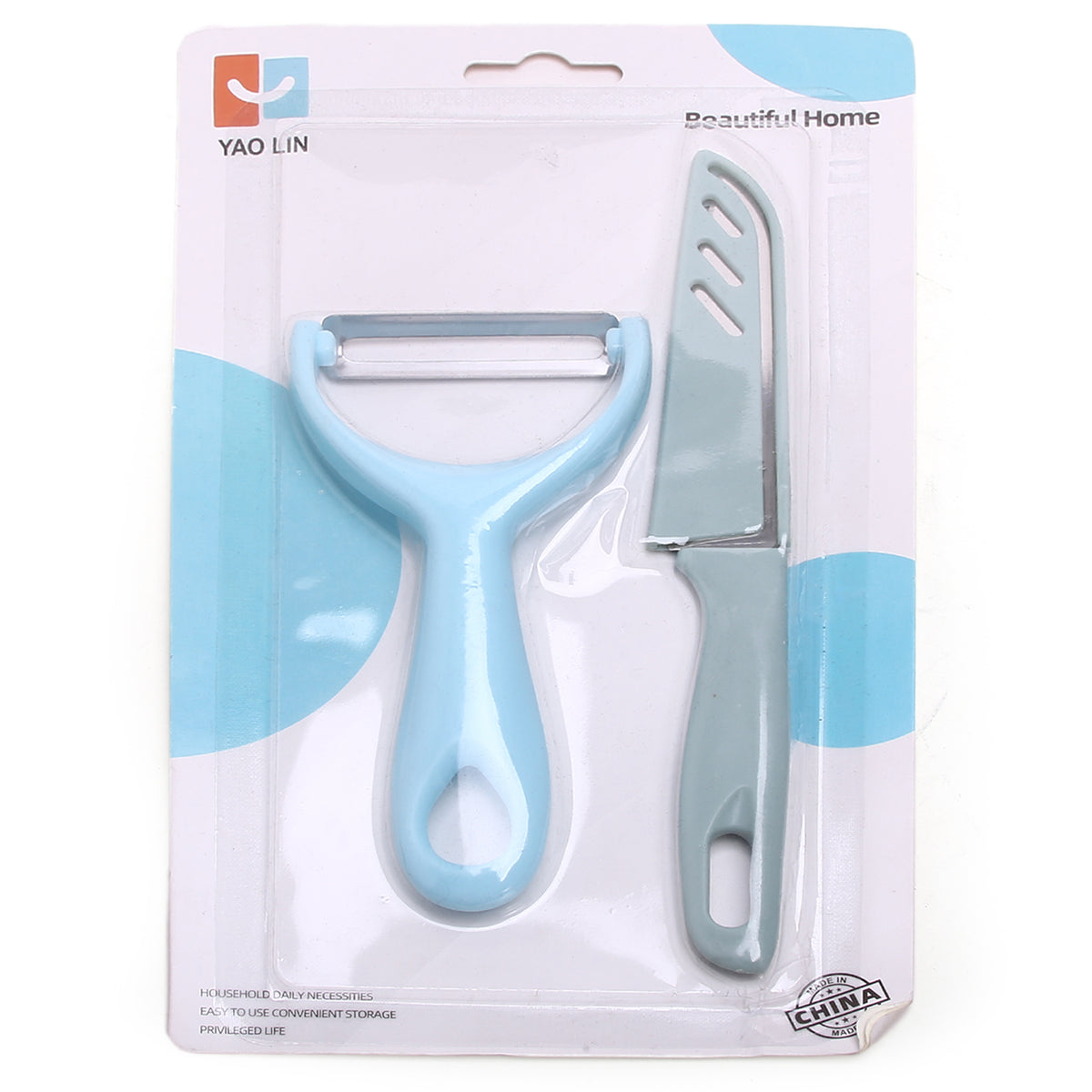 Peeler & Knife Set - Sky Blue, Kitchen Tools, Chase Value, Chase Value