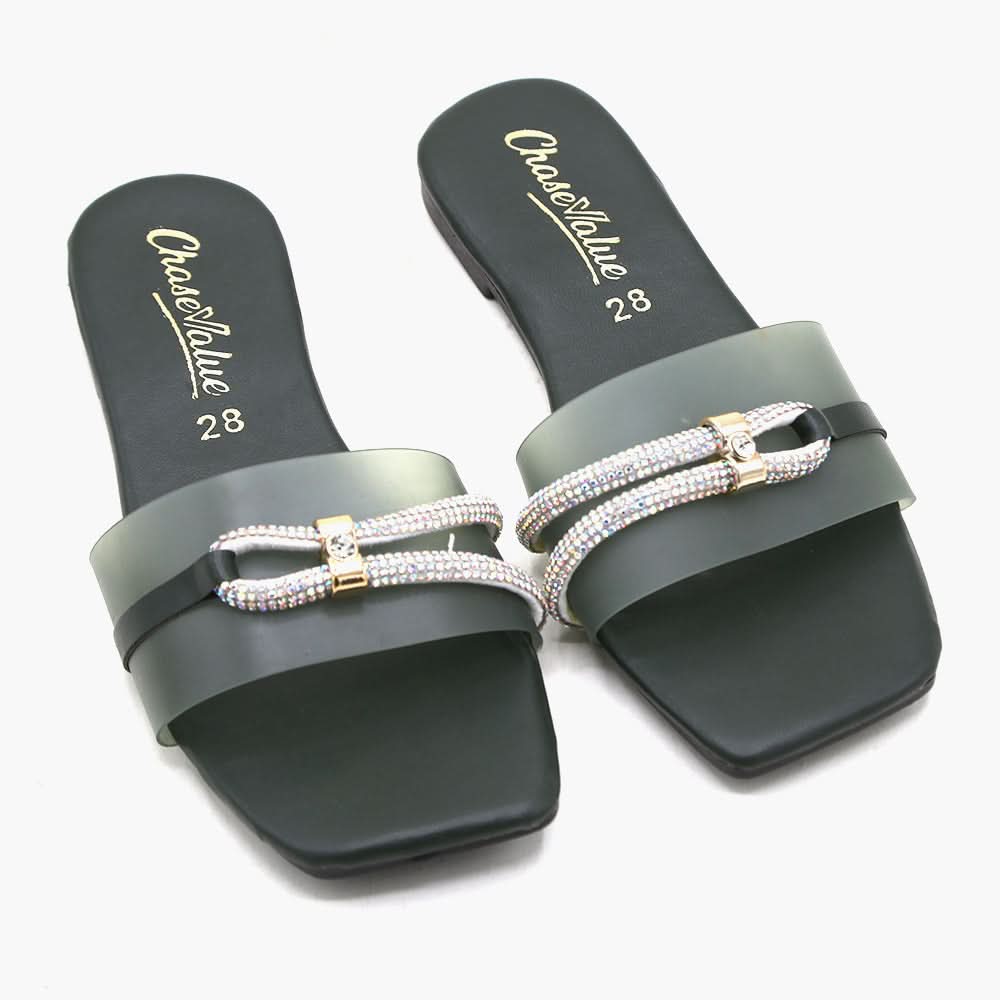 Girls Slipper - Green, Girls Slippers, Chase Value, Chase Value