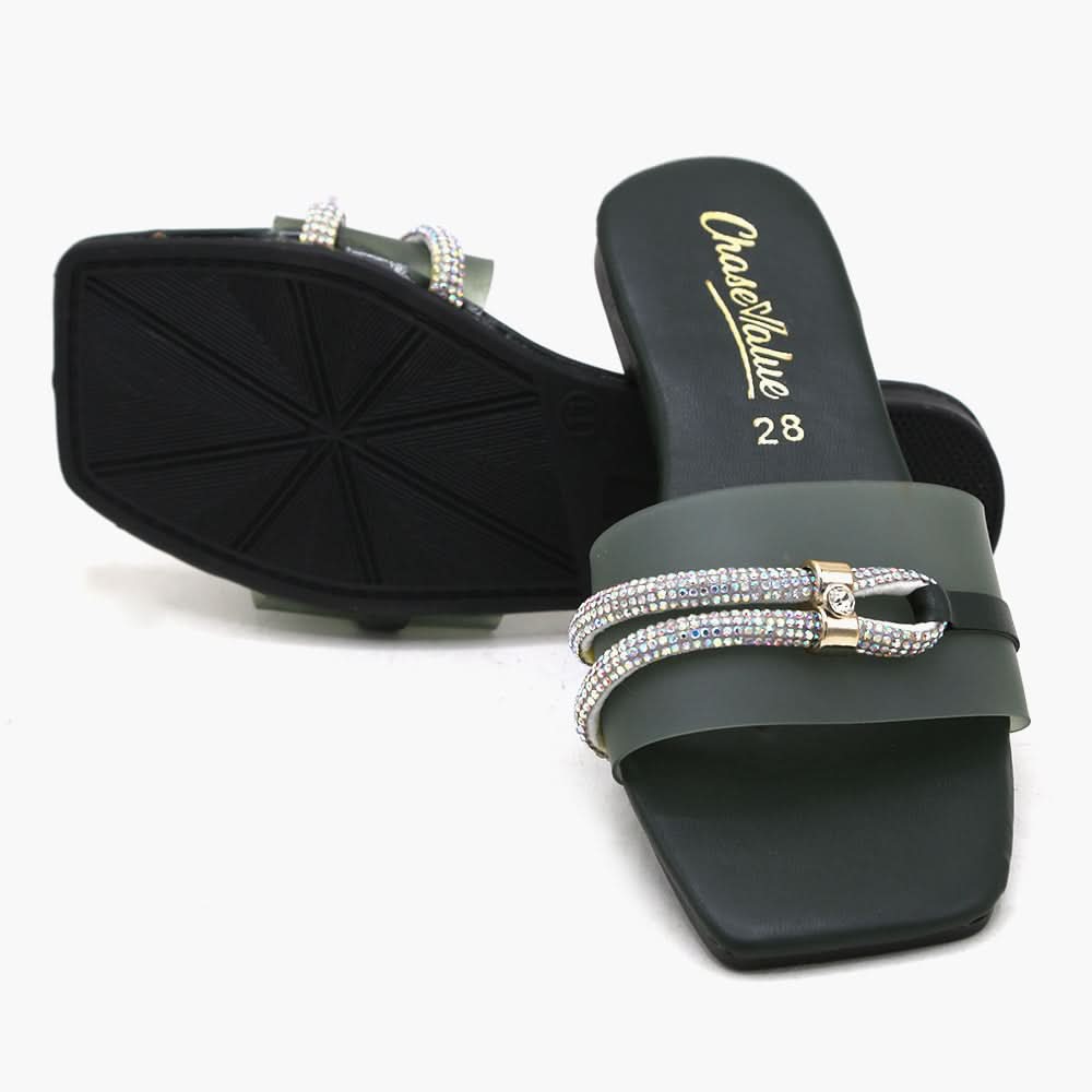 Girls Slipper - Green, Girls Slippers, Chase Value, Chase Value