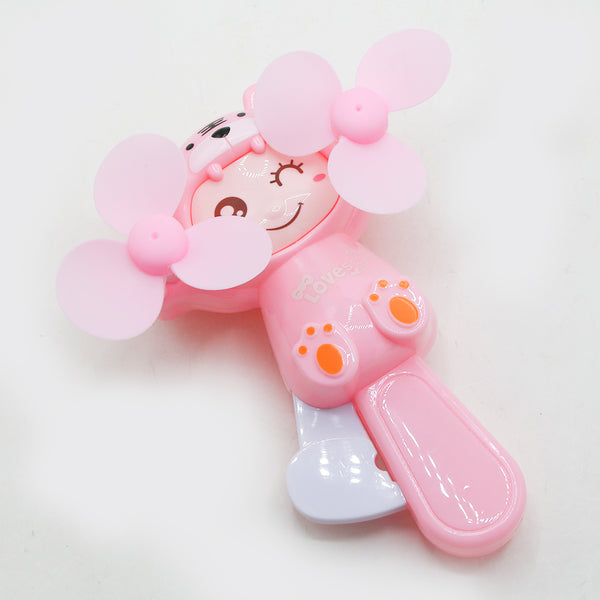 Tiger Hand Pressed Fan Toy - Pink