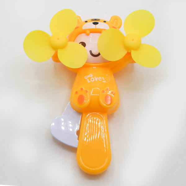 Tiger Hand Pressed Fan Toy - Yellow