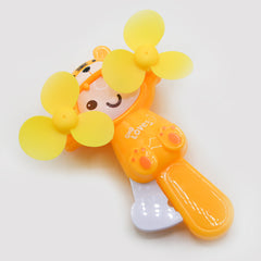 Tiger Hand Pressed Fan Toy - Yellow