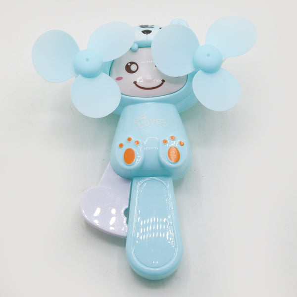 Tiger Hand Pressed Fan Toy - Cyan