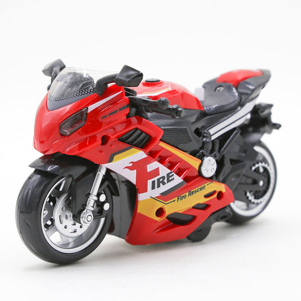 Friction Police Bike with light Toy - Red, Non-Remote Control, Chase Value, Chase Value