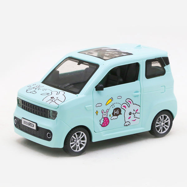 Friction Mini Car with Light Toy - Cyan