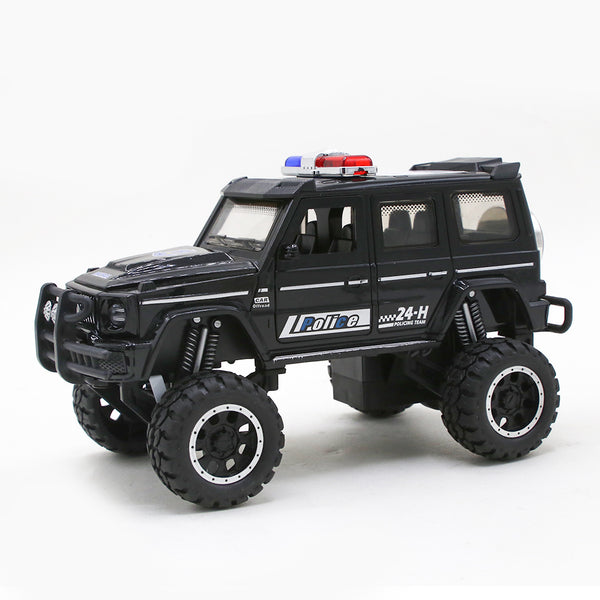 Friction Police Jeep with Light Toy - Black, Non-Remote Control, Chase Value, Chase Value