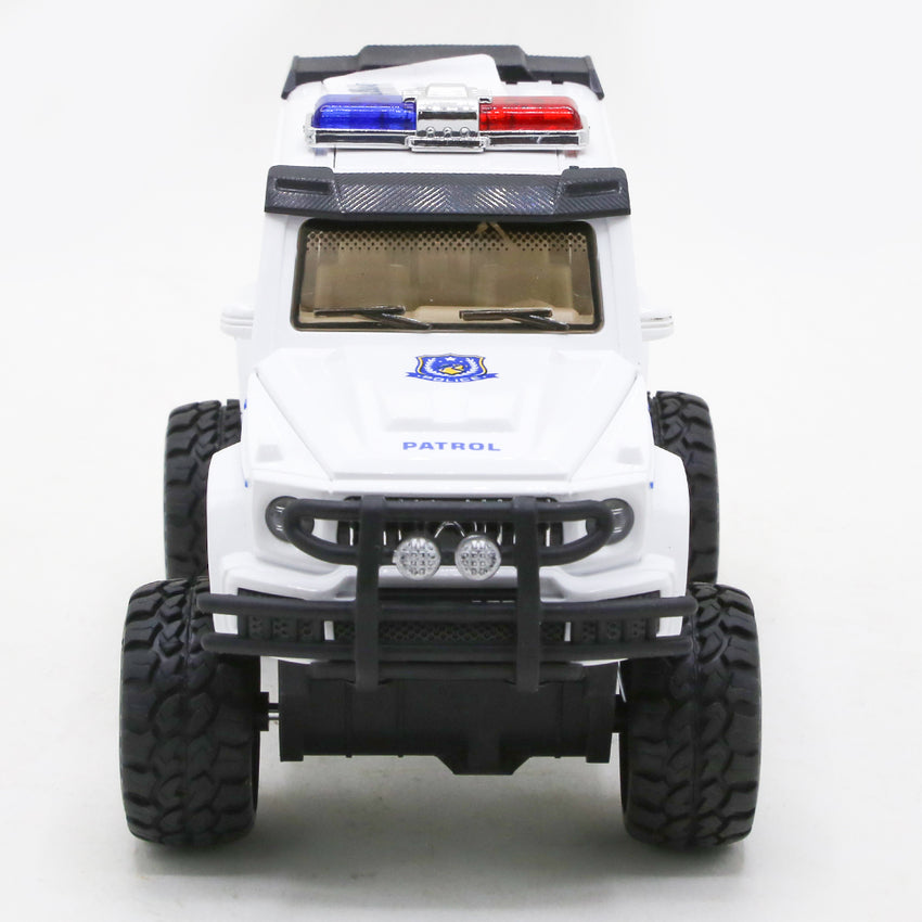 Friction Police Jeep with Light Toy - White, Non-Remote Control, Chase Value, Chase Value