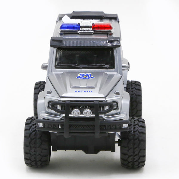 Friction Police Jeep with Light Toy - Silver, Non-Remote Control, Chase Value, Chase Value