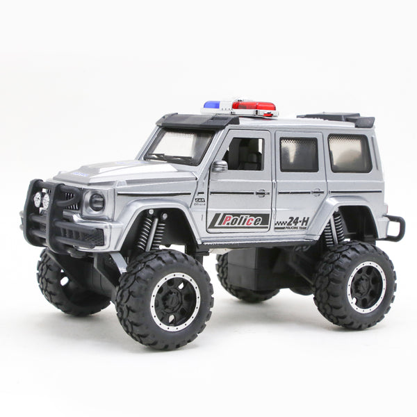 Friction Police Jeep with Light Toy - Silver, Non-Remote Control, Chase Value, Chase Value