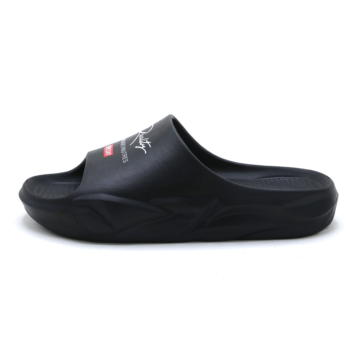Slip-on open toe Slider - Black, Men's Slippers, Chase Value, Chase Value