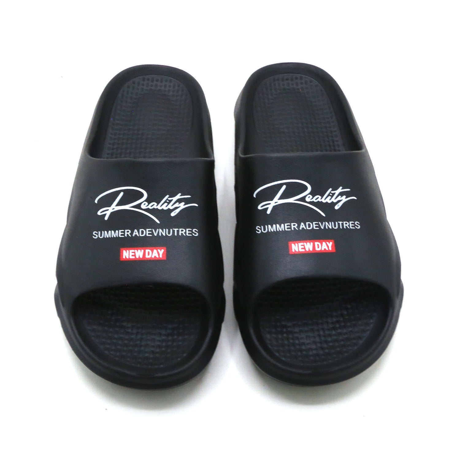 Slip-on open toe Slider - Black, Men's Slippers, Chase Value, Chase Value