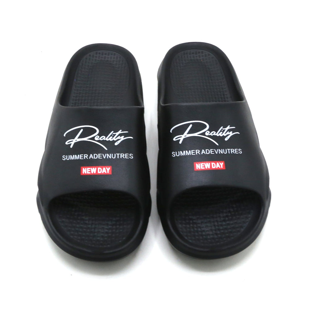 Slip-on open toe Slider - Black, Men's Slippers, Chase Value, Chase Value