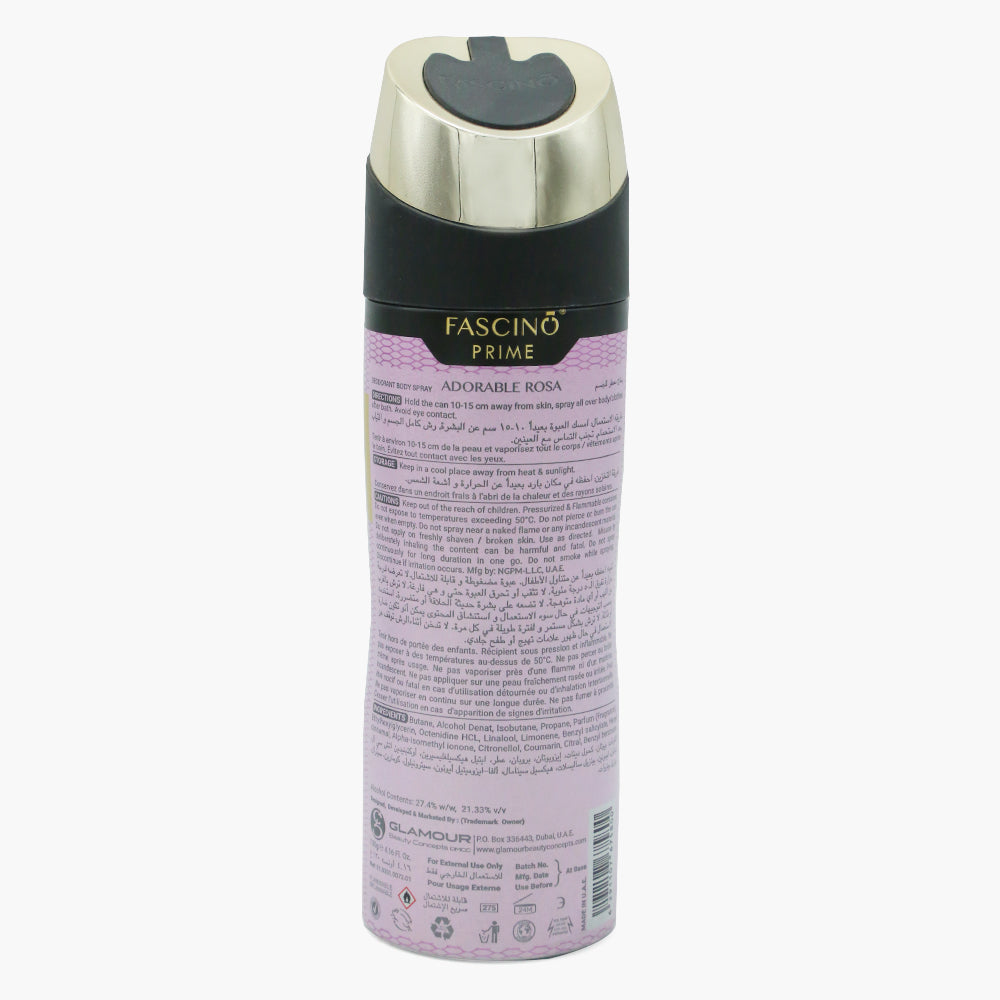 Fascino Adorable Rosa Body Spray - 200ml, Men Body Spray & Mist, Fascino, Chase Value
