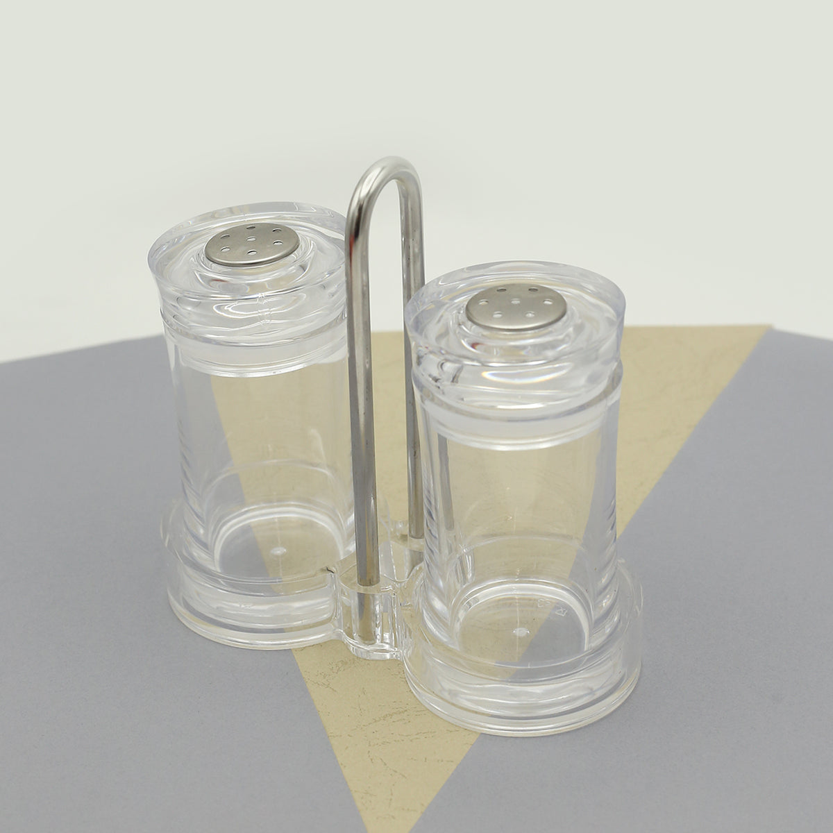 Acrylic Salt & Papper Set 2Pc - White & Silver, Spice Boxes, Chase Value, Chase Value