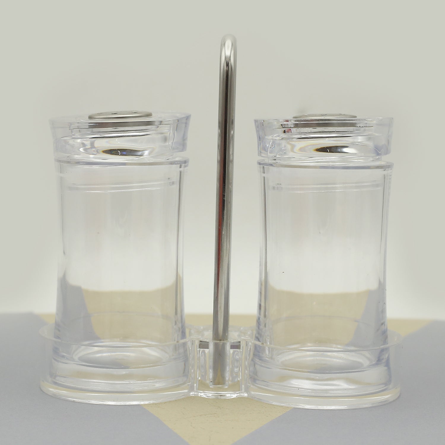 Acrylic Salt & Papper Set 2Pc - White & Silver, Spice Boxes, Chase Value, Chase Value