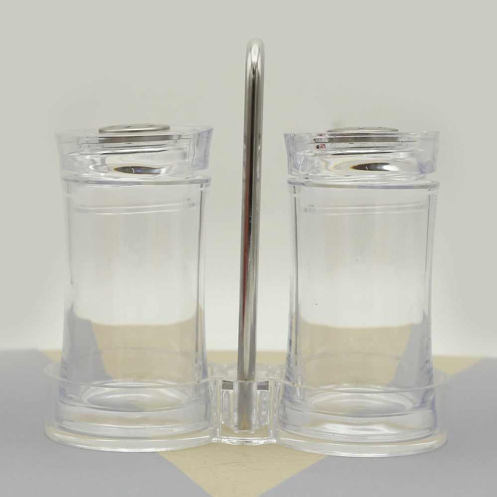 Acrylic Salt & Papper Set 2Pc - White & Silver, Spice Boxes, Chase Value, Chase Value