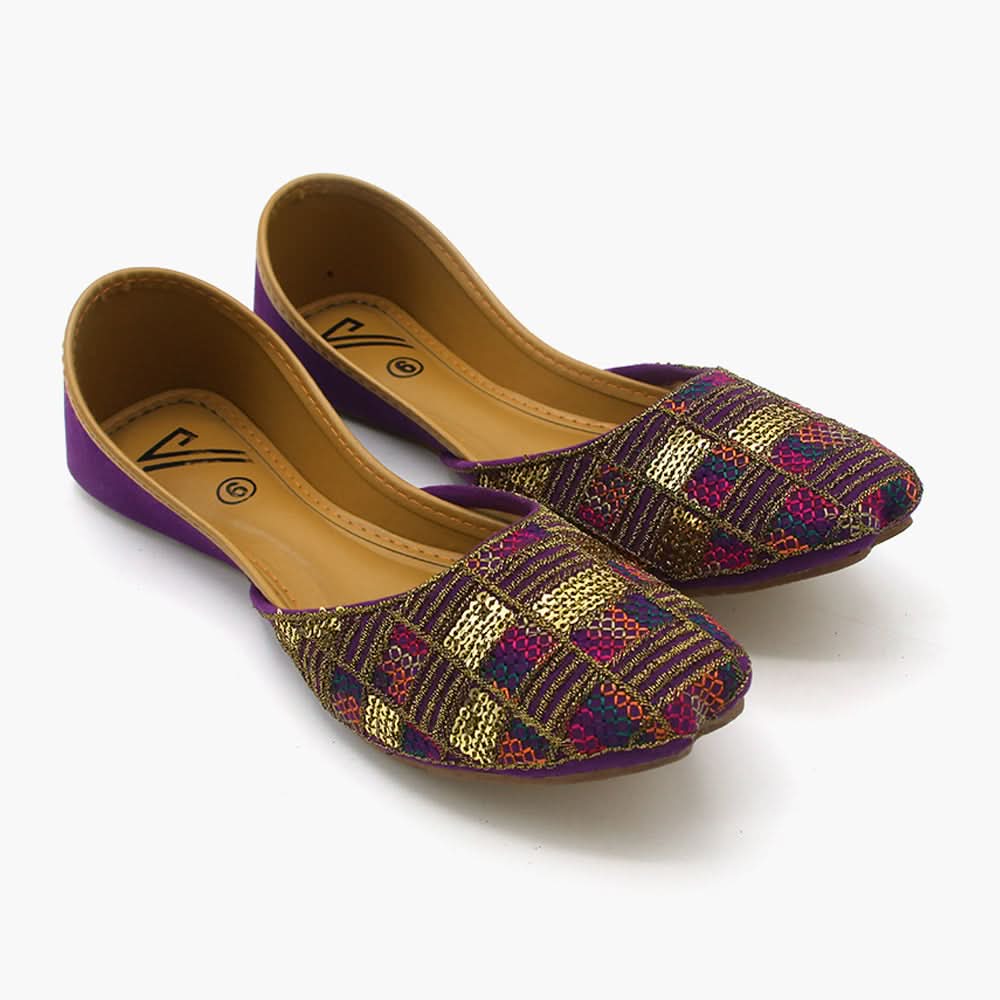 Women's Khussa - Purple, Women Pumps, Chase Value, Chase Value