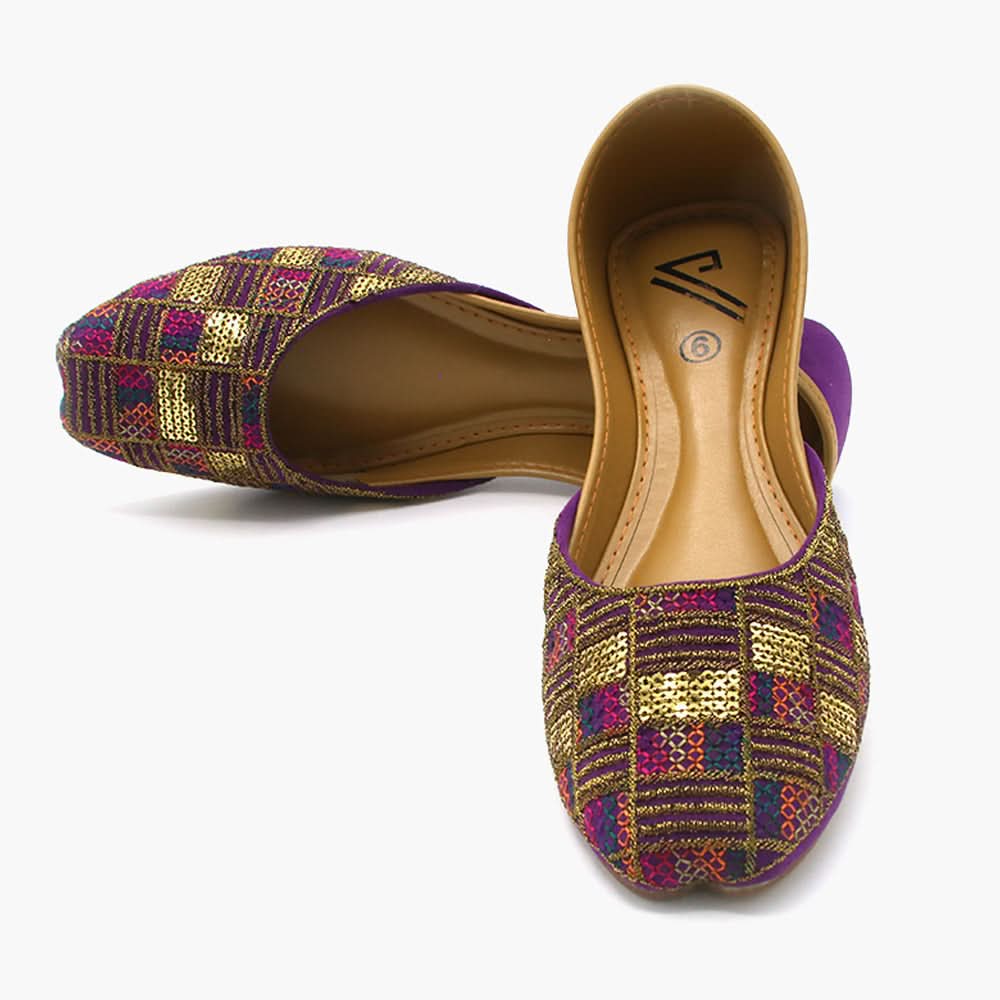 Women's Khussa - Purple, Women Pumps, Chase Value, Chase Value
