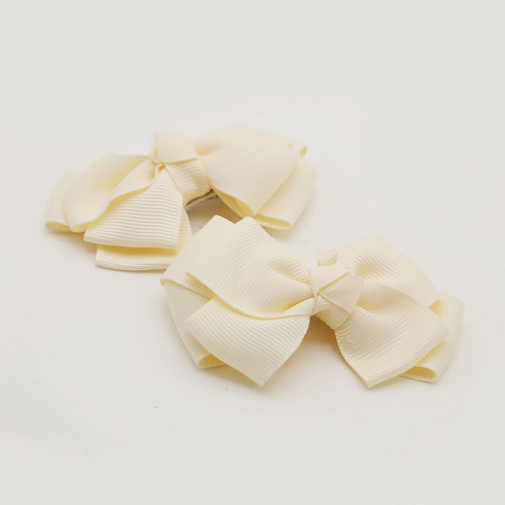 Girls Fancy Hair Pins Bow - Cream, Girls Hair Accessories, Chase Value, Chase Value