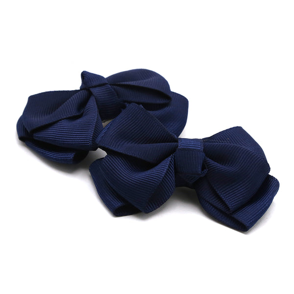 Girls Fancy Hair Pins Bow - Navy Blue