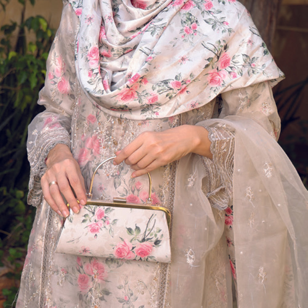 Eminent Silk Zari Embroidered Unstitched Suit - Skin, Women, 3Pcs Shalwar Suit, Eminent, Chase Value