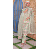 Eminent Silk Zari Embroidered Unstitched Suit - Green, Women, 3Pcs Shalwar Suit, Eminent, Chase Value